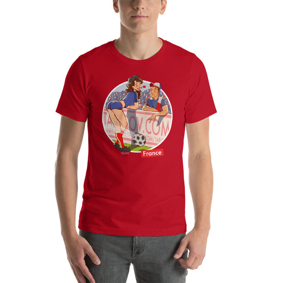 France, Football Pin-Up, Short-Sleeve Unisex T-Shirt