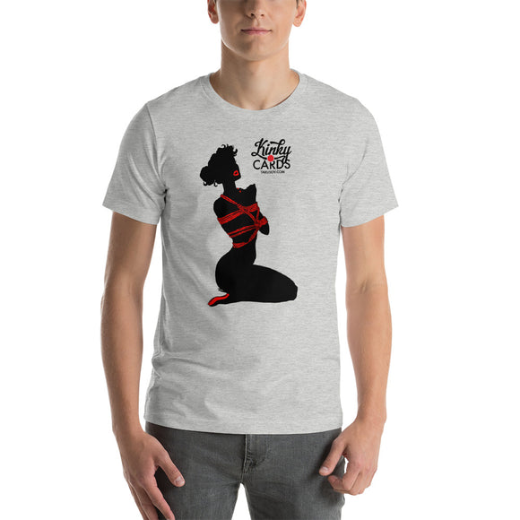 6 of clubs (Silhouette), Kinky Cards, Short-Sleeve Unisex T-Shirt