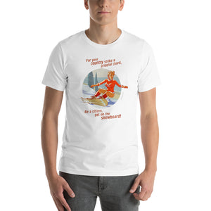 Snowboard, Sports Pin-Up, Short-Sleeve Unisex T-Shirt