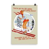 Skis, Sports Pin-Up, Poster