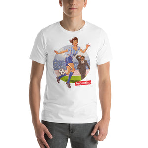 Argentina, Football Pin-Up, Short-Sleeve Unisex T-Shirt