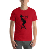 9 of clubs (Silhouette), Kinky Cards, Short-Sleeve Unisex T-Shirt