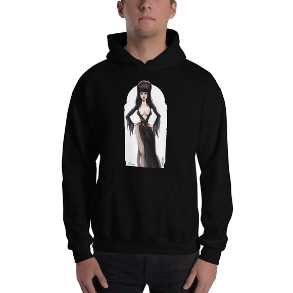 Elvira the Mistress of Dark, Halloween Girls Pin-Up, Hooded Sweatshirt