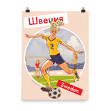 Sweden, Footbal Pin-Up, Poster