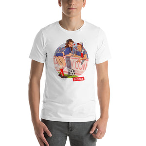 France, Football Pin-Up, Short-Sleeve Unisex T-Shirt