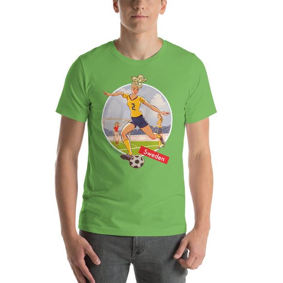 Sweden, Football Pin-Up, Short-Sleeve Unisex T-Shirt