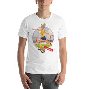 Sweden, Football Pin-Up, Short-Sleeve Unisex T-Shirt