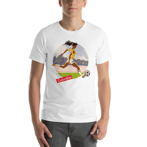 Colombia, Football Pin-Up, Short-Sleeve Unisex T-Shirt