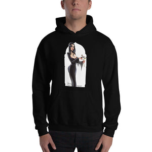 Morticia Addams, Halloween Girls Pin-Up, Hooded Sweatshirt