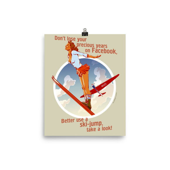 Ski Jumping, Sports Pin-Up, Poster