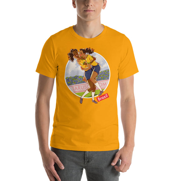 Brazil, Football Pin-Up, Short-Sleeve Unisex T-Shirt