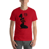 6 of clubs (Silhouette), Kinky Cards, Short-Sleeve Unisex T-Shirt