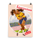 Brazil, Footbal Pin-Up, Poster