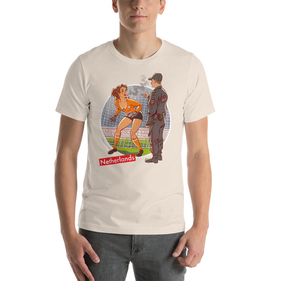 Netherlands, Football Pin-Up, Short-Sleeve Unisex T-Shirt