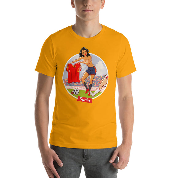 Spain, Football Pin-Up, Short-Sleeve Unisex T-Shirt