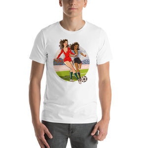 Portugal & Uruguay, Football Pin-Up, Short-Sleeve Unisex T-Shirt