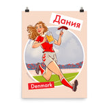 Denmark, Footbal Pin-Up, Poster