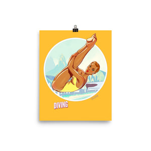 Diving, Brazil Olympics, Poster