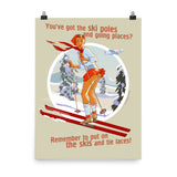 Skis, Sports Pin-Up, Poster